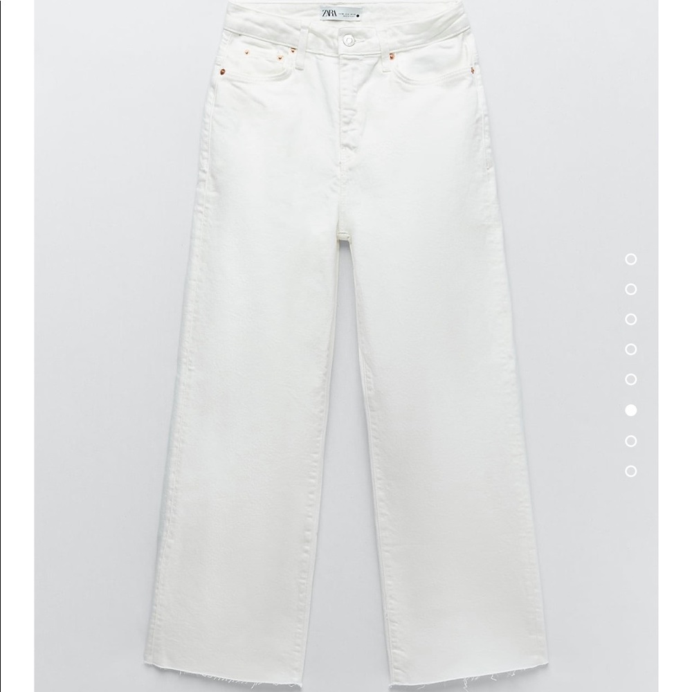 ZARA ZW Signature Premium High Rise Wide Leg Culottes Raw Hem 4 27 $50 NWT - Picture 4 of 16